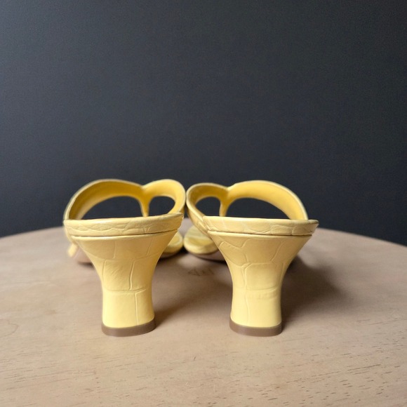 NIB Paris Texas Embossed Croc Portofino Thong Mule Banana Yellow Heels EU40 US10 - Picture 7 of 15